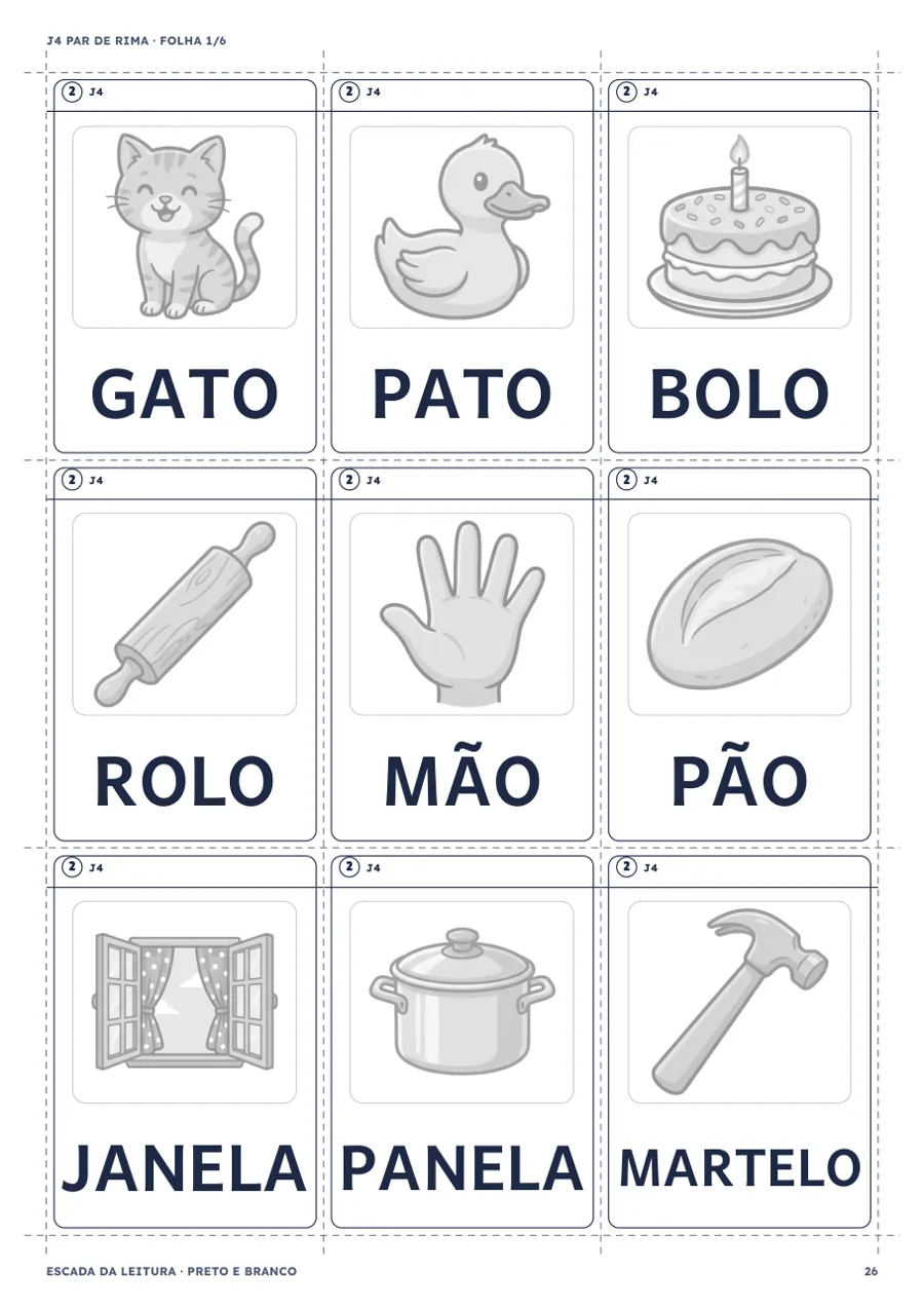 A mesma folha em preto e branco